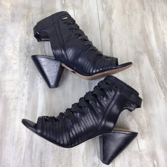 Vince Camuto Shoes - Vince Camuto Black  Open Toe Booties 9